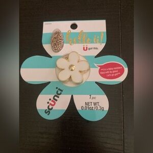 4/$25 Scünci Daisy necklace with lip gloss. Gold&White design. 2 available